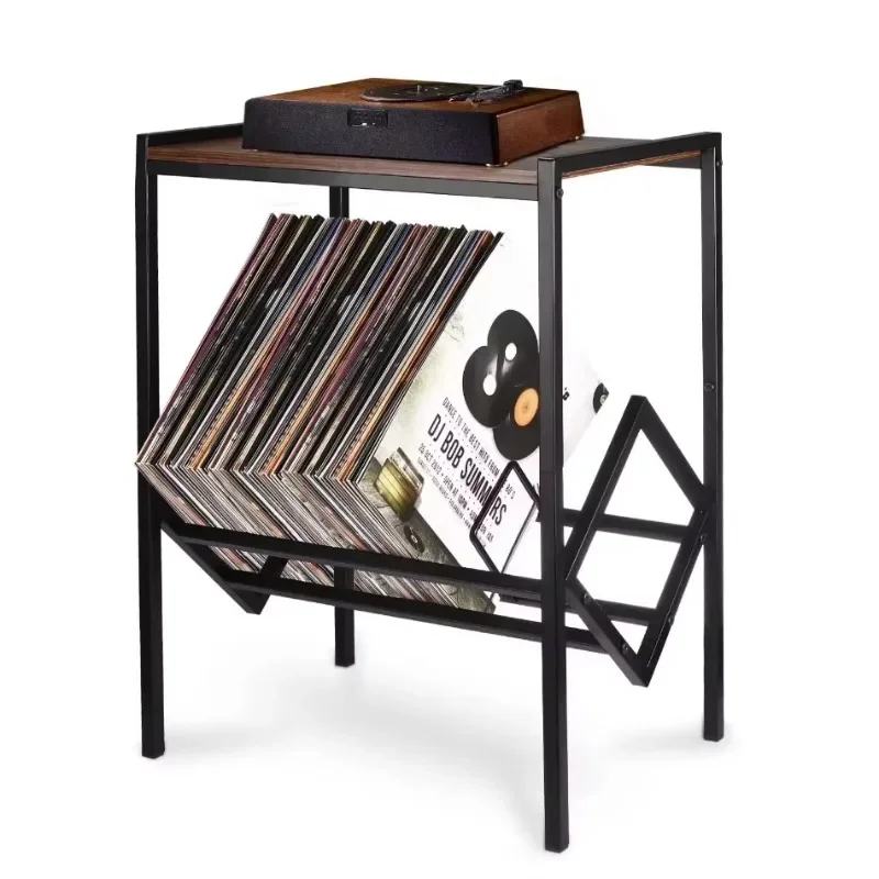 Metal wood phonograph storage rack retro cabinet shelf phonograph bracket