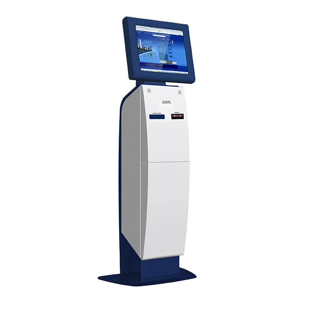 21 inch touch screen self service hotel check in payment kiosk with card dispenser and thermal printer