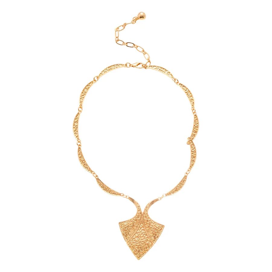 

AETEEY Vintage Engraved Inverted Triangle Pendant Necklace, Luxury Statement Choker for Women
