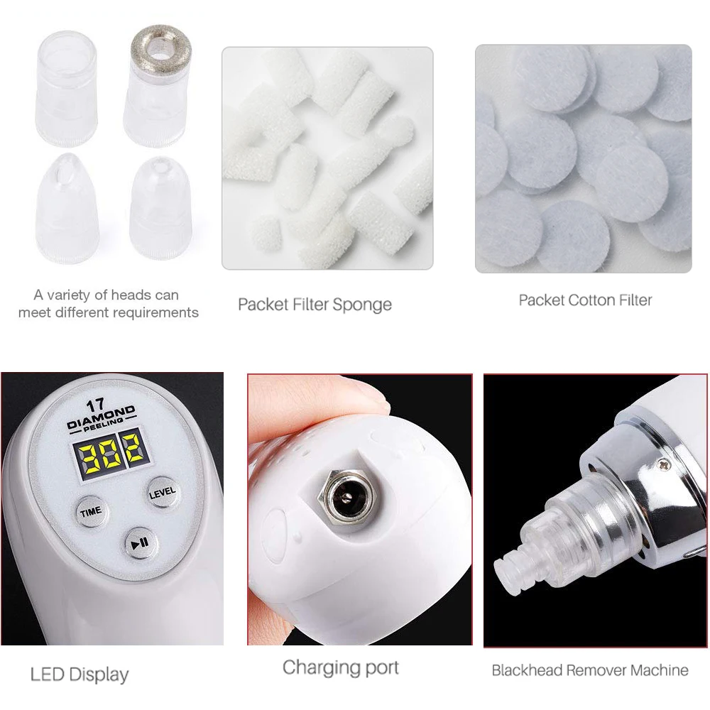 Diamond dermabrasion skin peeling beauty machine vacuum blackhead acne remove face cleaning facial Pore Cleaner equipment