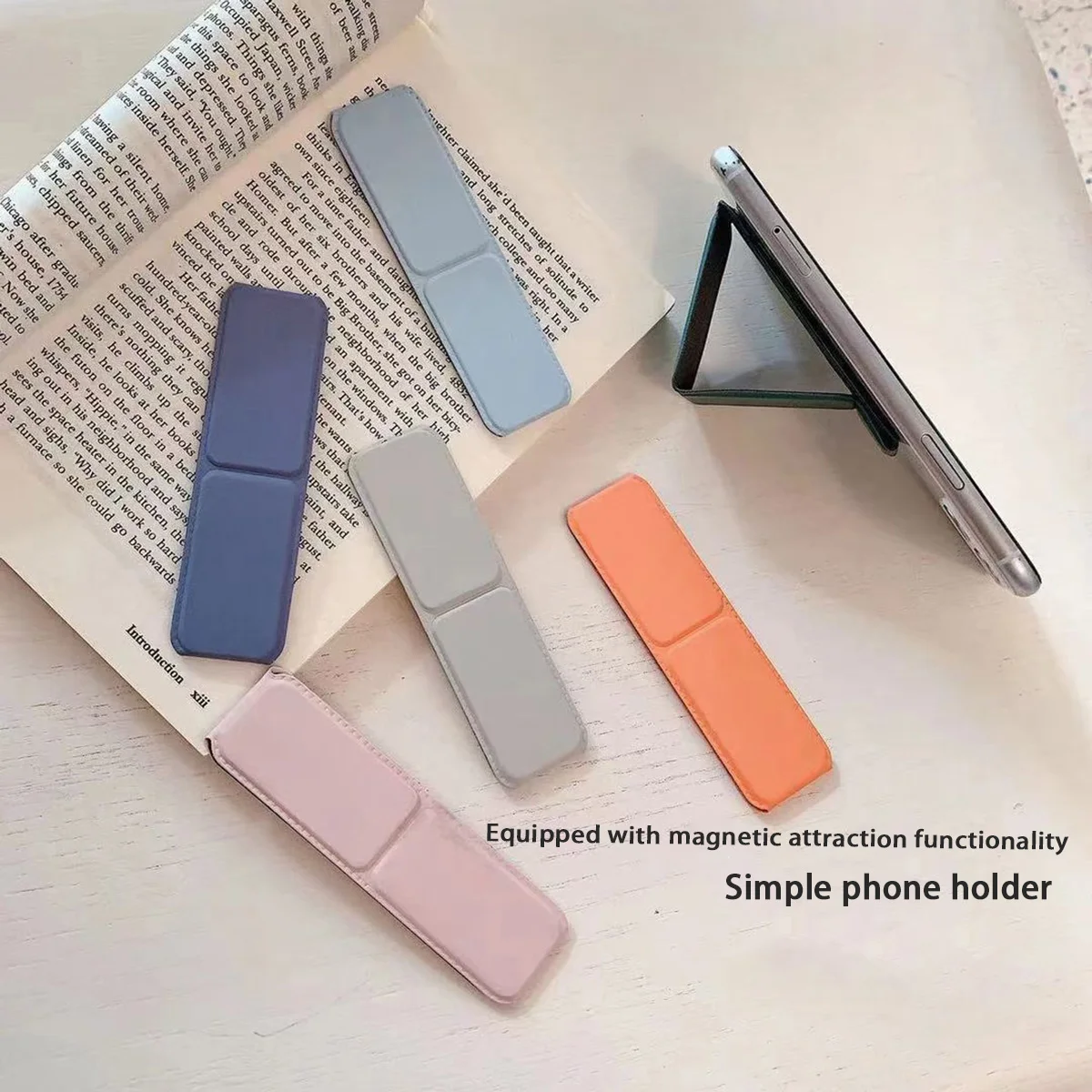 

Простой однотонный держатель для телефона с наклейкой на заднюю панель, креативная настольная складная подставка, задняя подставка для телефона