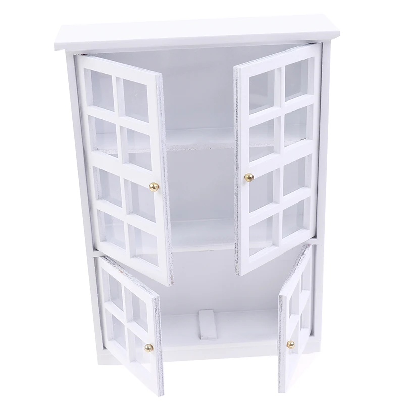 1/12 Dollhouse Miniature Furniture White Kitchen Dining Cabinet Display Shelf