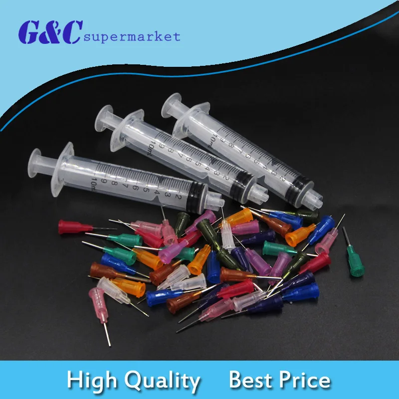 50pcs SMT SMD PCB Solder Paste Glue Liquid Dispenser Dispensing Needle 3 Syringe