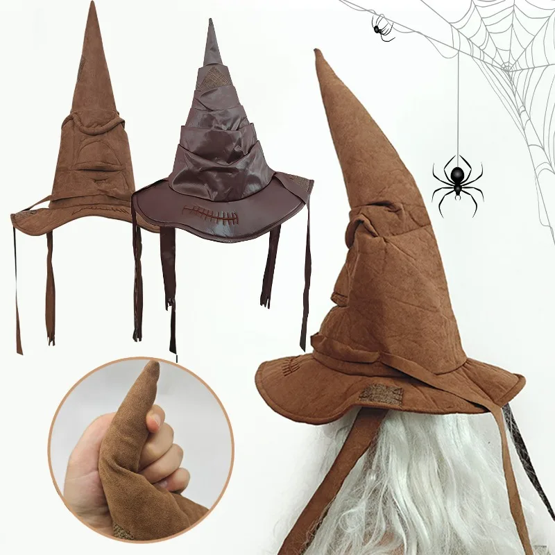 แฟชั่นฮาโลวีนภาพยนตร์ตัวช่วยสร้างแม่มดหมวกเรียงลําดับหมวกหนัง Halloween Party Props แต่งตัวหมวกคอสเพลย์เครื่องแต่งกายอุปกรณ์เสริม