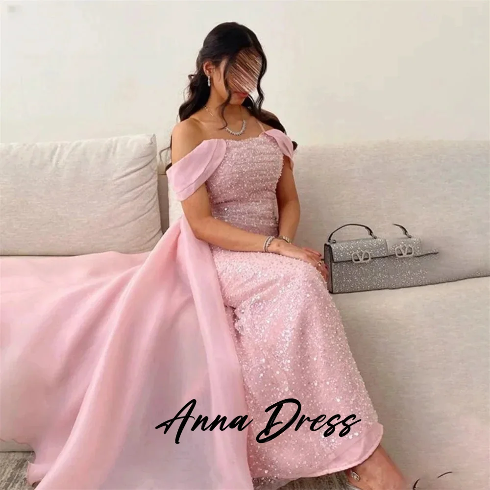 

Anna Sequins Satin Wedding Party Dress Dresses for Formal Occasions Simple and Elegant Formal Dress Fish Tail Prom