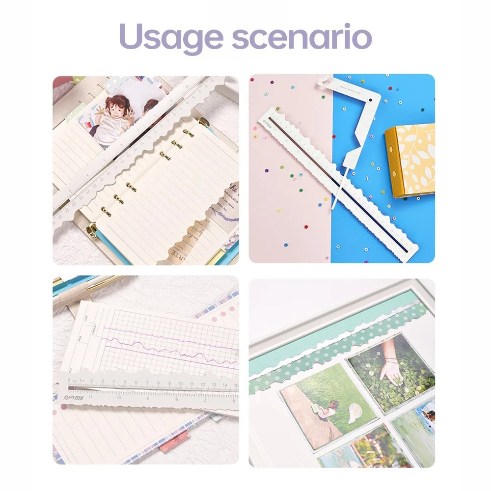 Steel Paper Tearing Ruler Irregular Edges Measuring Irregular Edge Ruler Lightweight Practical Deckle Paper Ruler Engineering