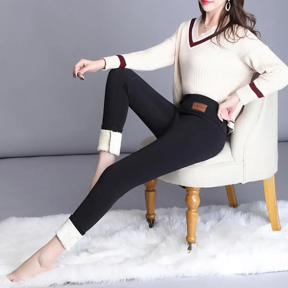 Warm Leggings Velvet Lined High Waist Leggings for Women Slim Fit Lift Skinny Pants Thickened Warm Yoga Bottoming Pants