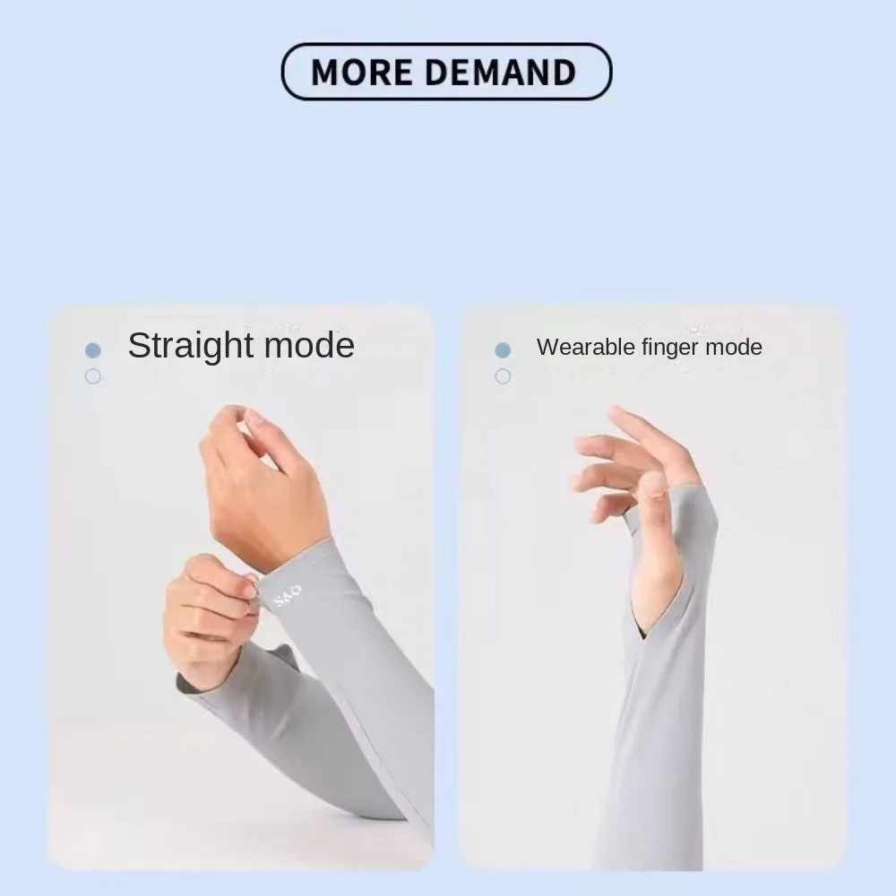 Breathable Seamless Ice Silk Sleeves UV Insulation Sun Protection Sunscreen Sleeve Long Anti-UV Cycling Sleeve Gloves Outdoor