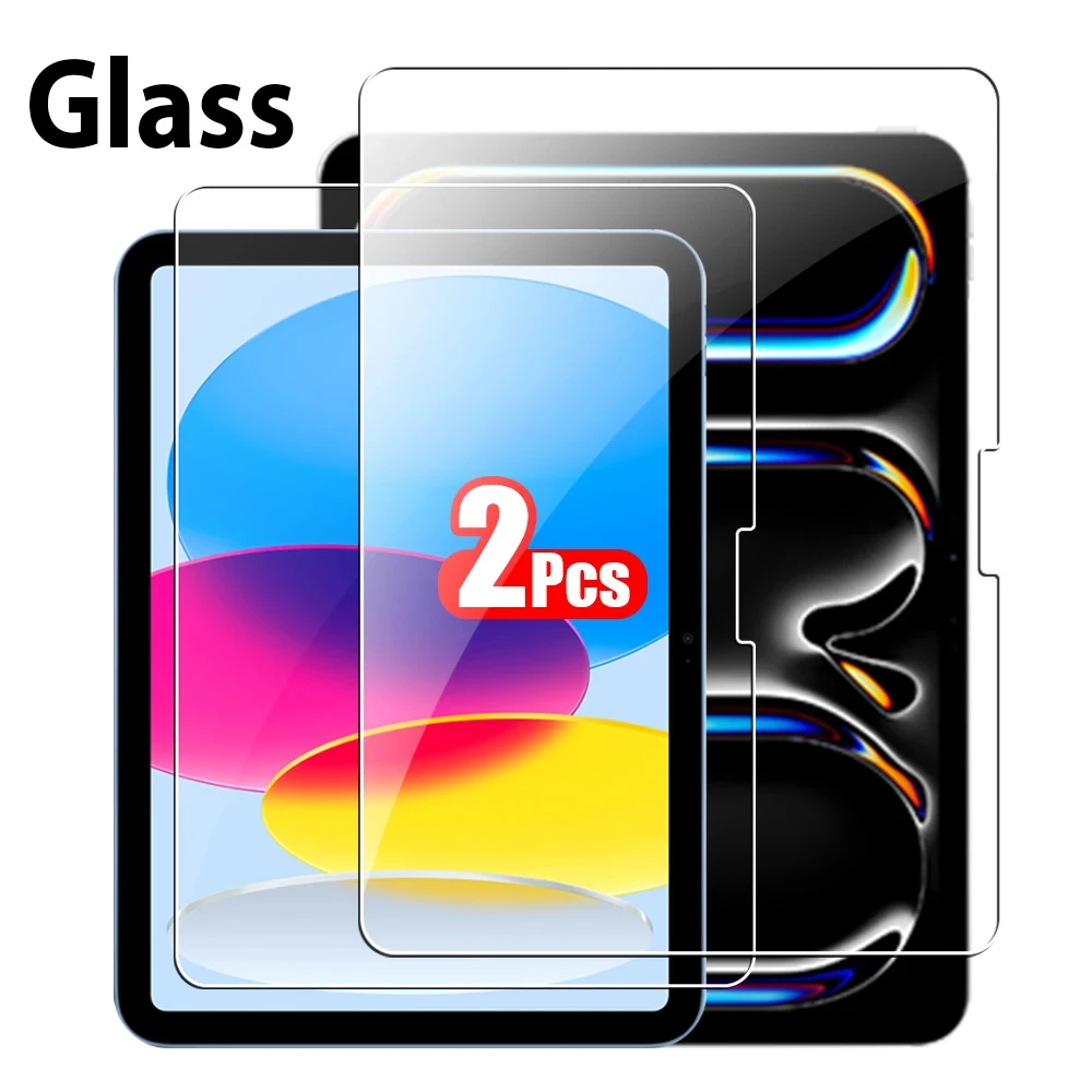 【セール中】iPad A16 Air 13 11 5 4 M3 2025 Pro 12.9 12 9 M4 M2 第10世代 第9世代 第7世代 10.2 Mini 6 7用 強化ガラススクリーンプロテクター 2枚入り