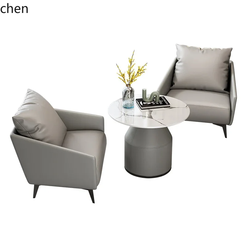 

HSN reception area single sofa chair modern simple leisure one table two chairs negotiation sofa combination