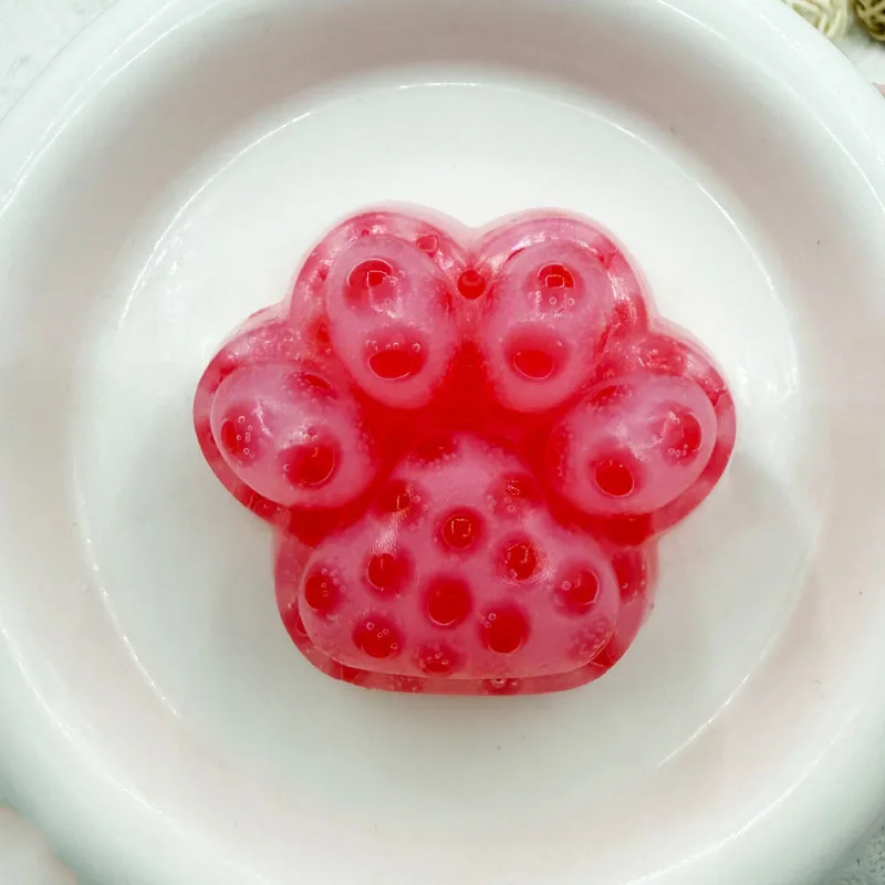 새로운 독특한 스퀴즈 여드름 압박 완화 장난감 부드러운 고양이 발바닥 모양의 압박 해소 장난감 스트레스 해소 피젯 토이