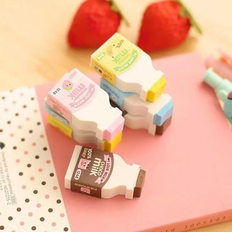 Cute Milk Bottle Design Eraser Nice Gift Funny Student Gift Kids's Toy Office School Stationery