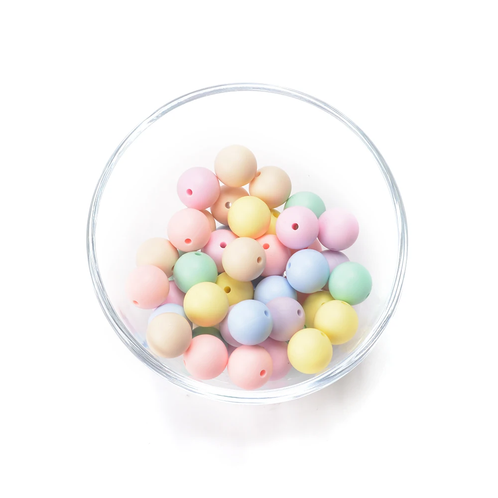 LOFCA 50Pcs/Lot Silicone Bead 9/12/15MM Used In Jewelry Making Necklace Bracelets Keychain Jewelry Accessories