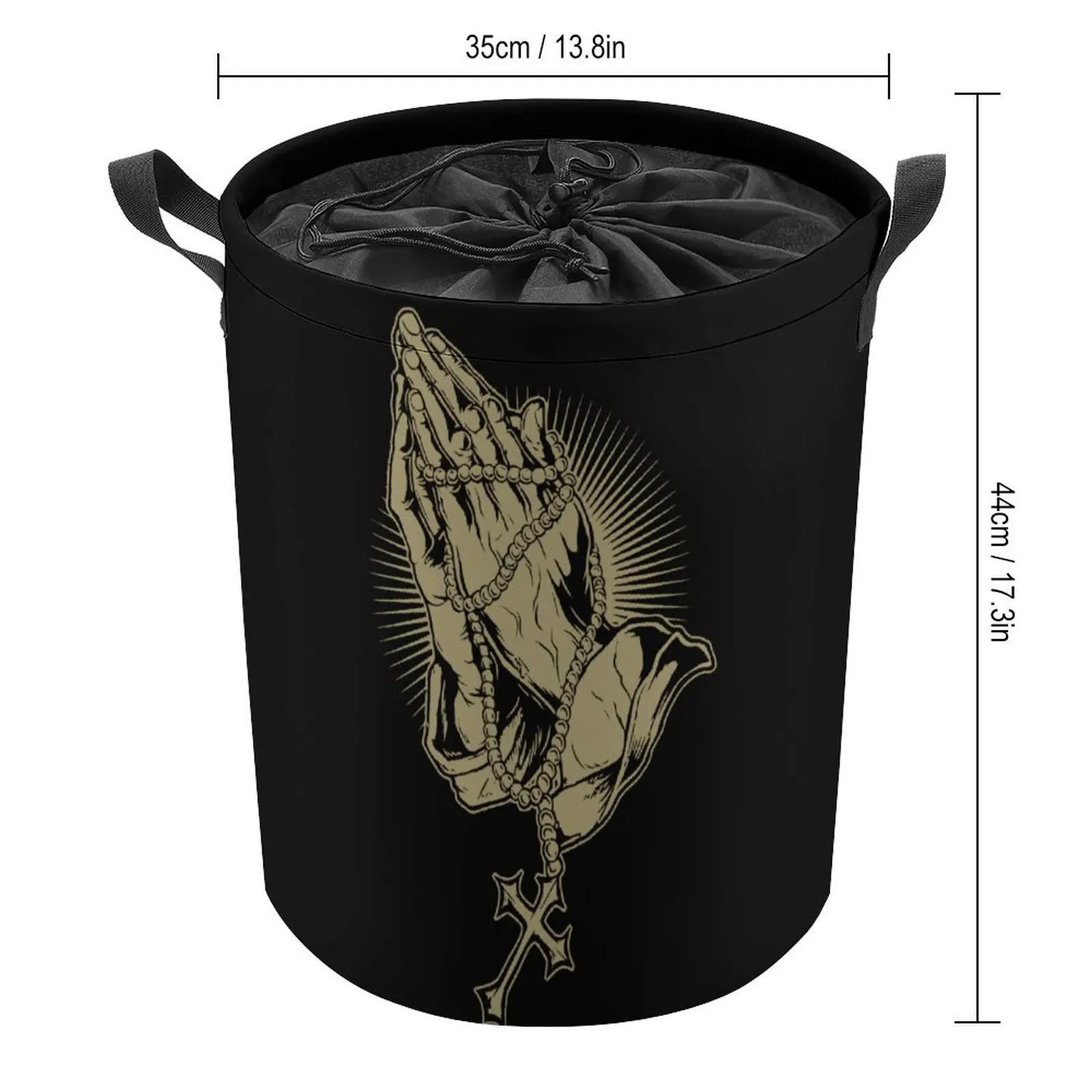 Storage Box Hands of God Men S Spreadshirt Dust Proof Casual Graphic Laundry Basket Lifting Hand Convenient Towels Bedroom Stora