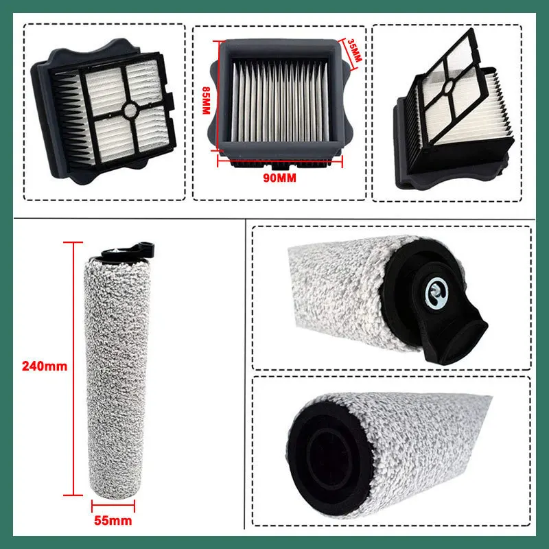 For Tineco Floor One S3/Tineco Ifloor 3 Cordless Wet Dry Vacuum Cleaner Roller Brush Hepa Filter Replacement Spare Parts Kits