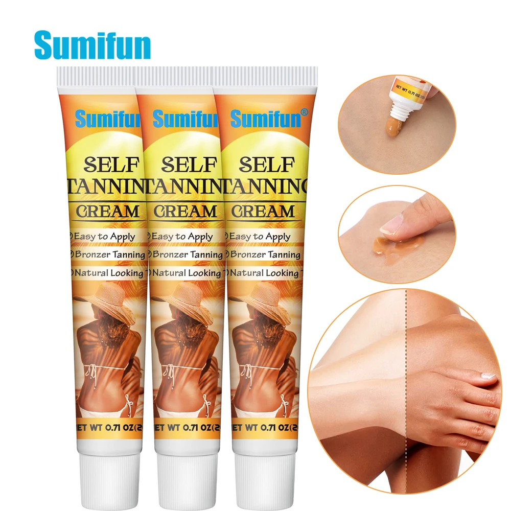 

3Pcs Sumifun Beach Tanning Booster Self-help Quick Tanning Cream Bronzer Lotion Man Women Body Bronzer Oil Restorative Cream