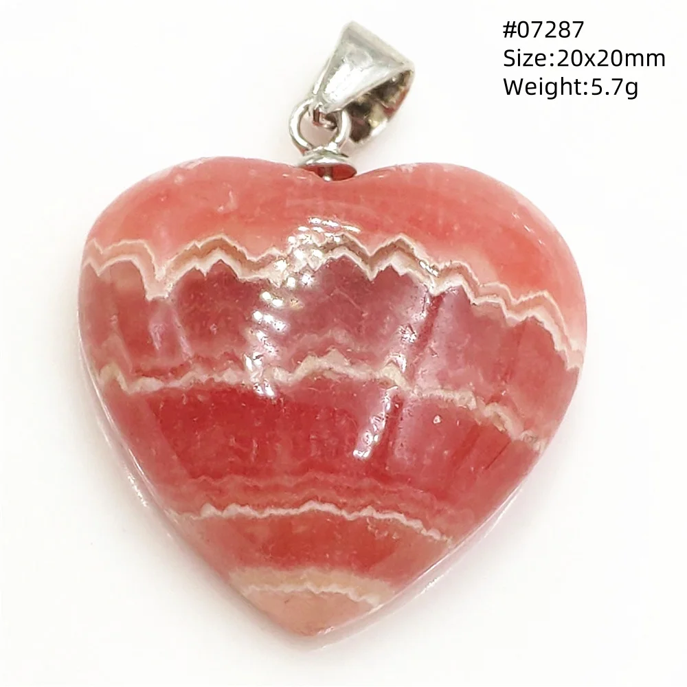 Natural Red Rhodochrosite Pendant Jewelry Rose Rhodochrosite Heart Love Women Men Gemstone Jewelry Fashion Necklace Gift AAAAAA