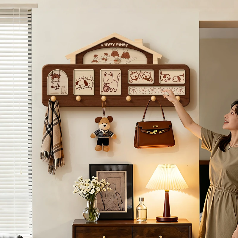 cute decorative clothes hanger wall-mounted interior creative wall coat rack entryway porte manteaux mural living room furniture