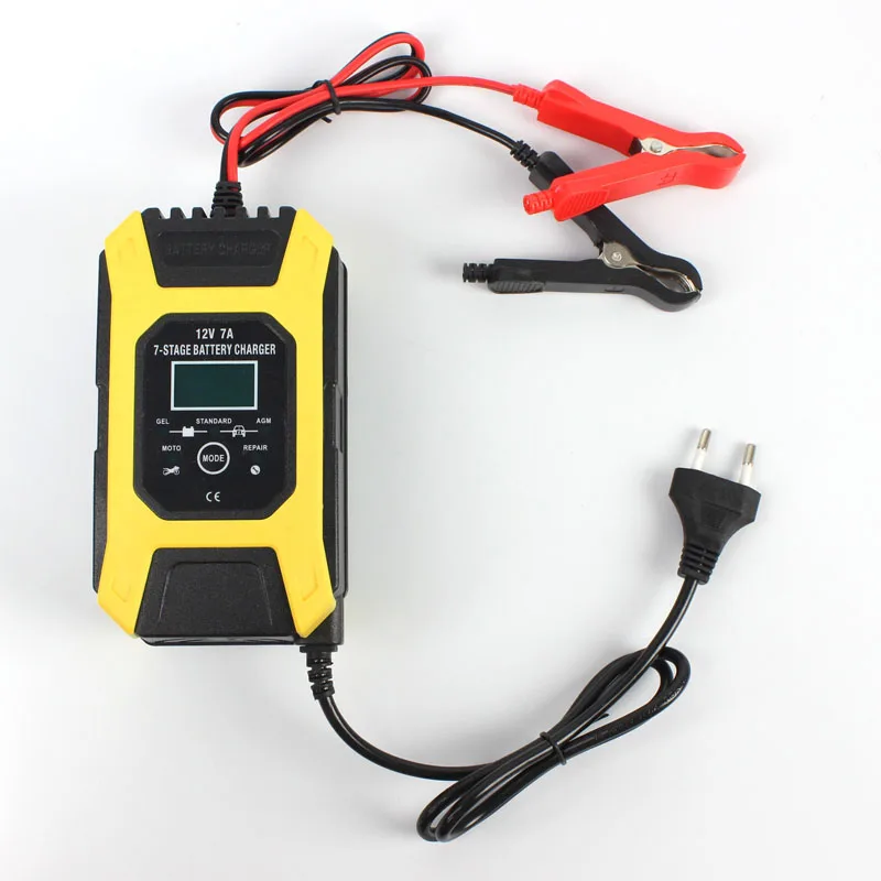 Caricabatterie foxreno 7A 12V al piombo acido, caricabatterie intelligente a 7 stadi, caricabatterie per riparazione impulsi moto auto