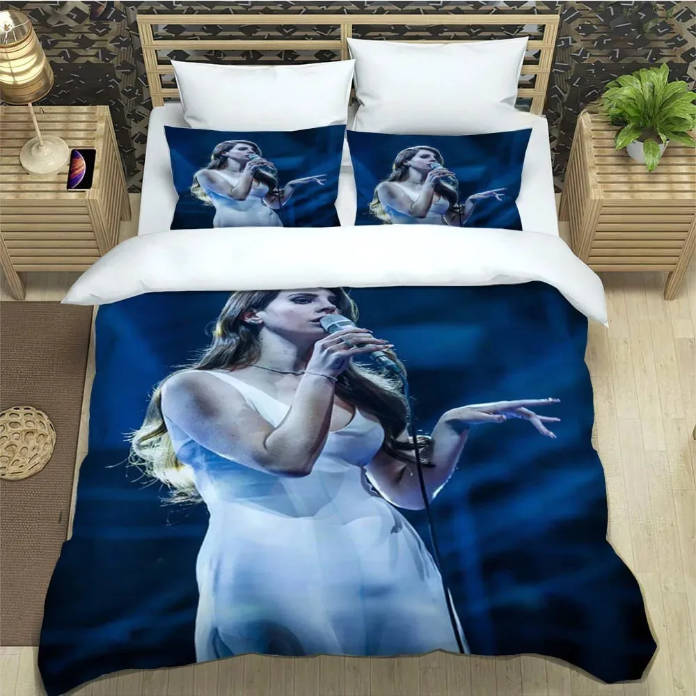 Exquisite 3D Lana Del Rey Wallpaper Star Digital Printing Bedding Set Duvet Cover Comforter Bed Youth Kids Girl Boys Gift