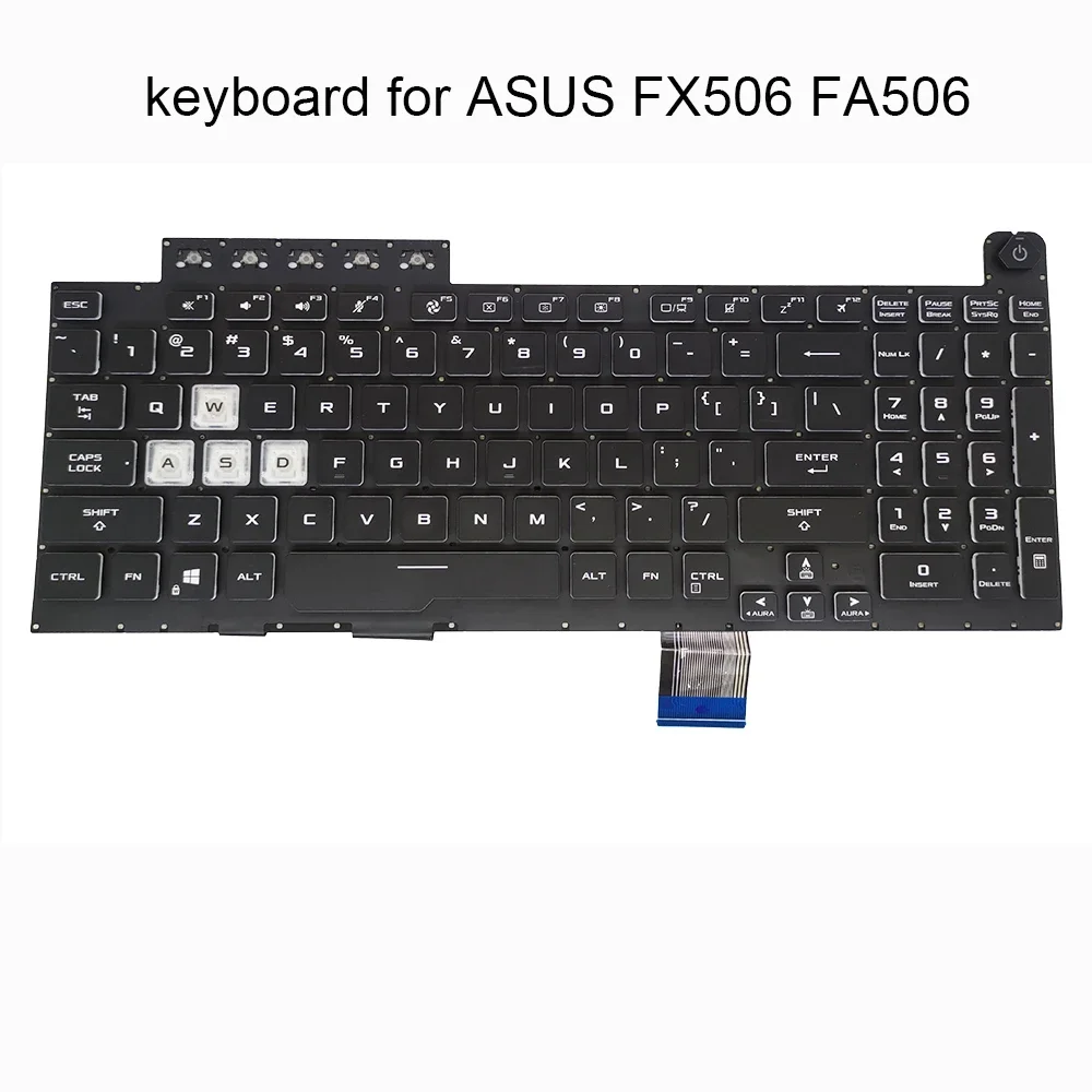 US English Keyboard Backlight for ASUS TUF Gaming F15 FX506 FA506 FA506Q FX506L IU II IH IV Keyboards Crystal Key Caps 661VUS00