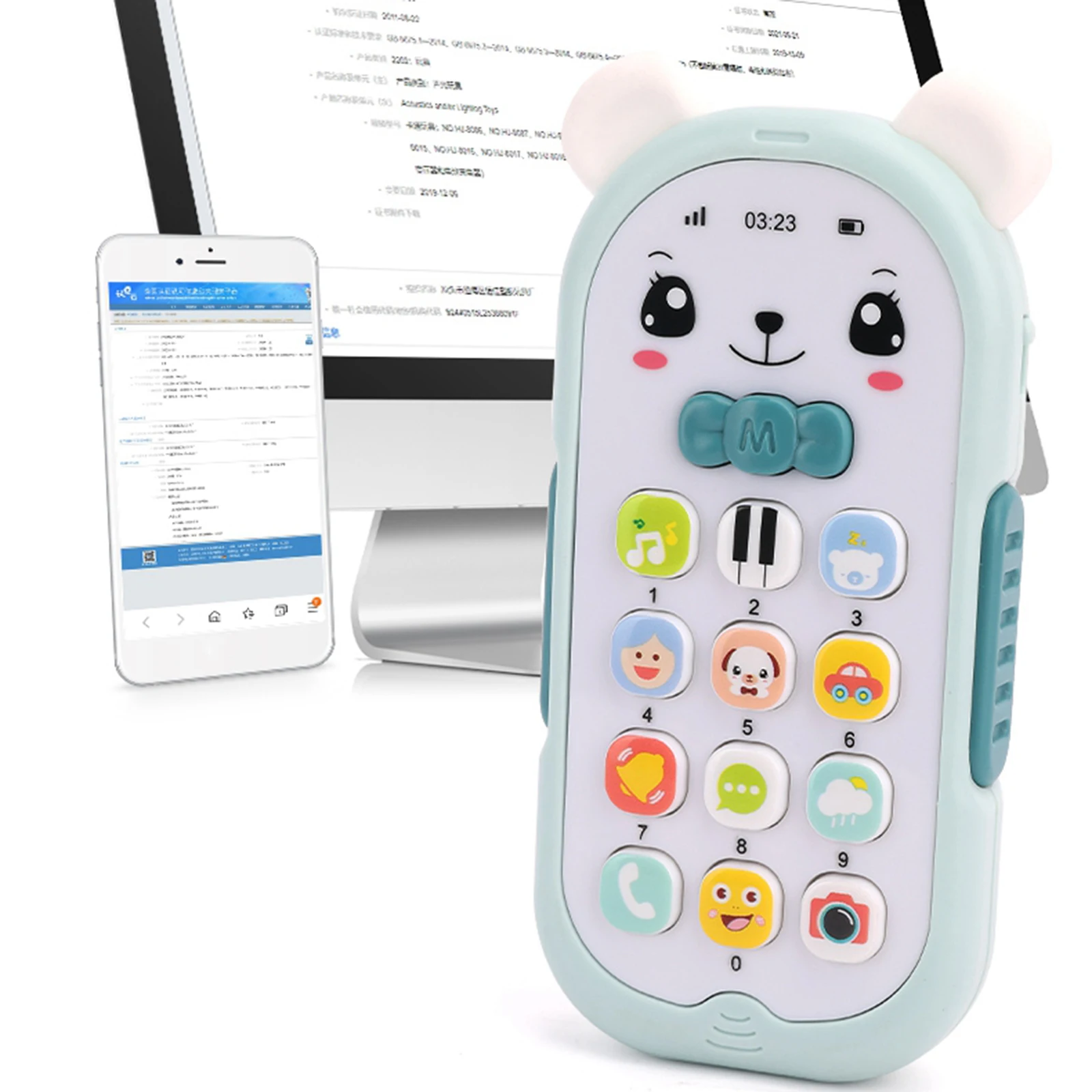 Baby Phone Toys Early Educational Mobile phone Toys Boys Girls Learning Gift Pretend for 1 2 Year Old with Sound and Music