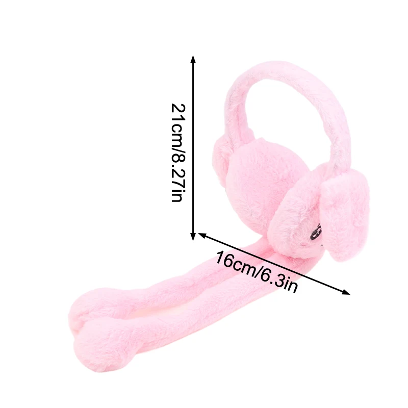 Soft Plush Cartoon Rabbit Ear Warmers Polyester Ear Covers Uses For Cold Weather Cozy Winter Ear Covers Reusable Hand Wash Care