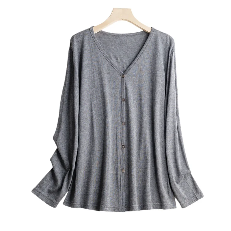 2024 Autumn Thin Style 80% Natural Mulberry Silk 20% Cotton Long Sleeve Versatile V-neck Knitted Women's Fashion Cardigan