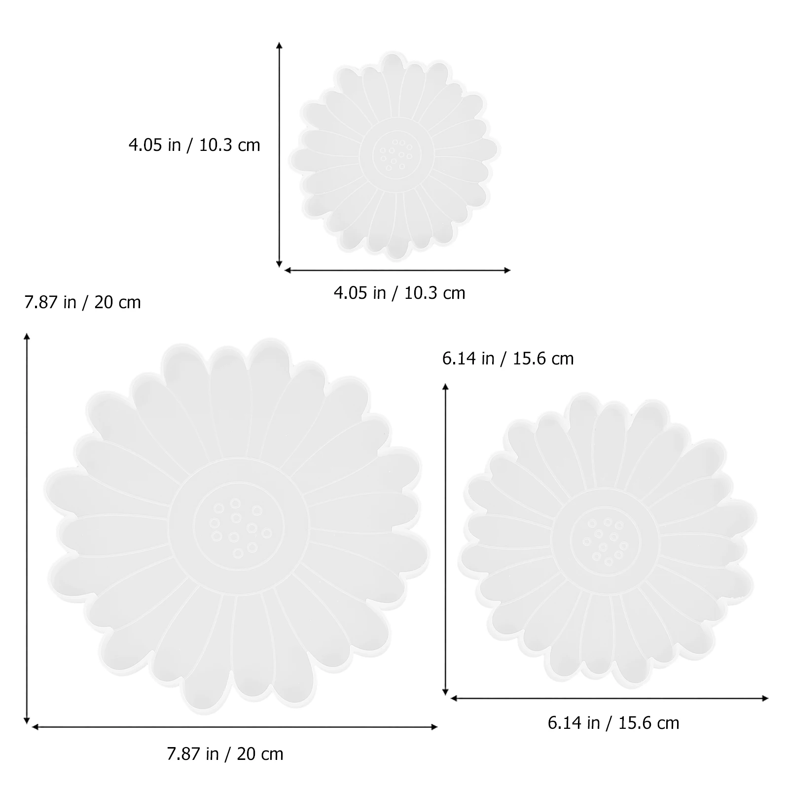 

5Pcs Daisy Silicone Coaster Mold Craft Epoxy DIY Tools Flexible Easy Clean Gift Jewelry Accessories Making Supplies