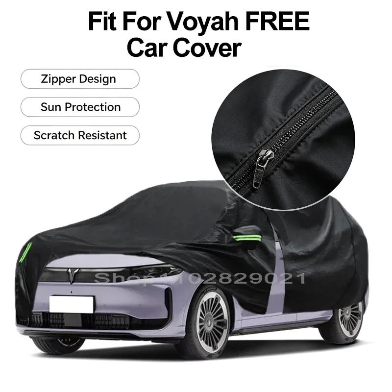 Zipper Door Waterproof Car Cover For Voyah FREE Windproof Dustproof UV Protection All Weather Auto Protector