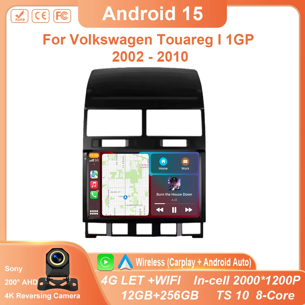 

Android 15 For Volkswagen Touareg I 1GP 2002 - 2010 Carplay Auto 4G+WIFI GPS Car Radio Navigation Multimedia Video Player Stereo