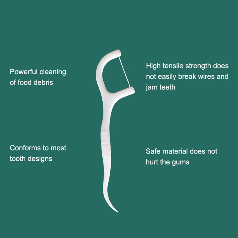 عيدان أسنان بلاستيكية رقيقة للغاية ، تفاصيل الخيط ، عصا الخيط ، حزمة عائلة الكرتون ، تنظيف الأسنان ، 100 قطعة للكيس الواحد