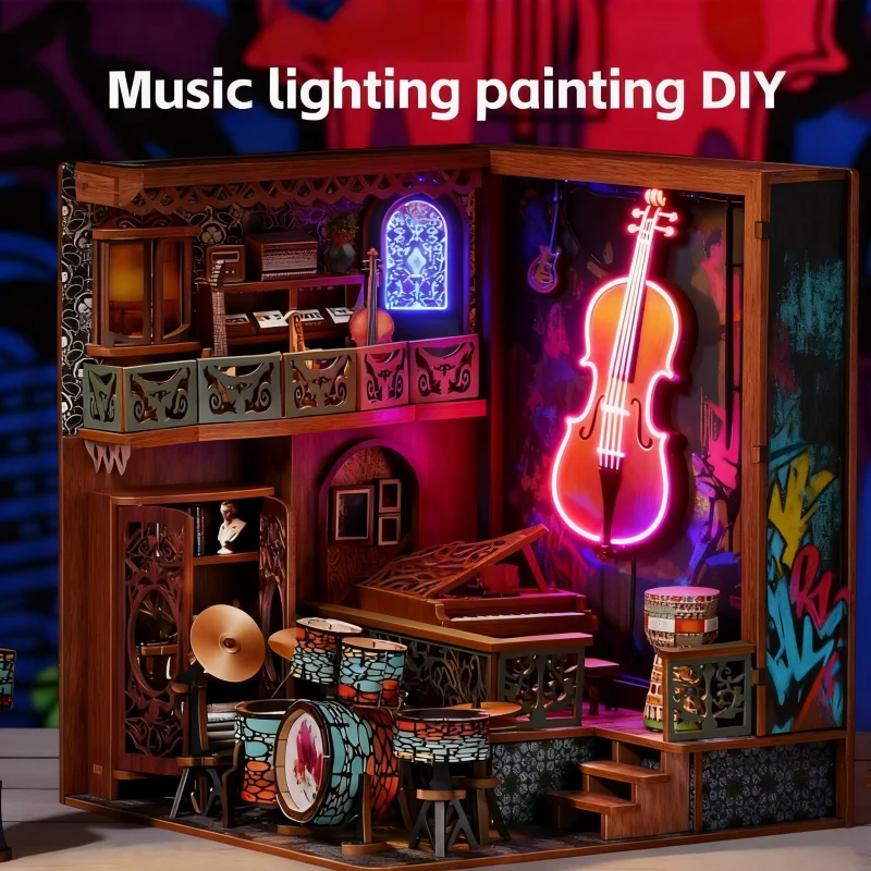 Musical Notes Light Box DIY, 3D LED Shadow Art Craft, Melody Themed Night Lamp Gift for Music Lovers