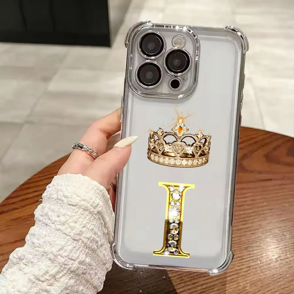 

Letter L Q I R S P Phone Case for iPhone 11 13 15 16 17 Pro Max 14 Plus 17Air 16E 13 Pro 12 Mini 11 17Pro Shockproof Clear Cover