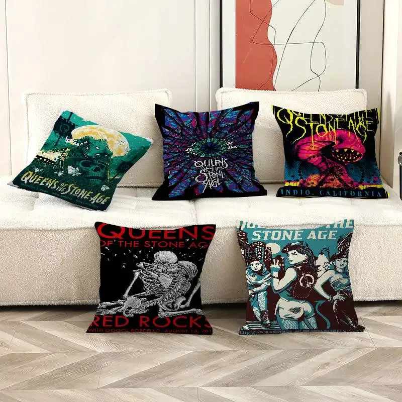 

Queens of the Stone Age Cushion Cover Inches Farmhouse Decor Home Throw Pillow Covers for Couch Decorations