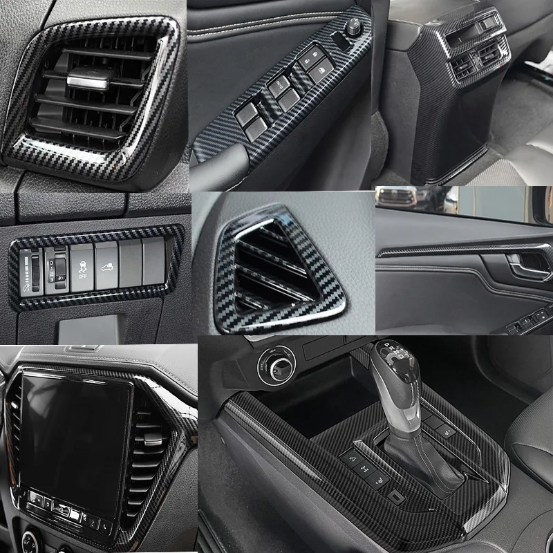 

Для Isuzu D MAX D-MAX DMAX 2021 2022, аксессуары для интерьера, кнопка подъема окна из углеродного волокна, панель переключателя, крышка панели переключения передач