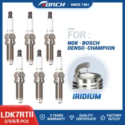 2-8PCS Torch Spark Plug LDK7RTII Double Iridium Candle for LKR7B9 YR7MPP33 for Denso ZXU22HPR8 SXU22HDR8 for Mitsubishi 1822A010