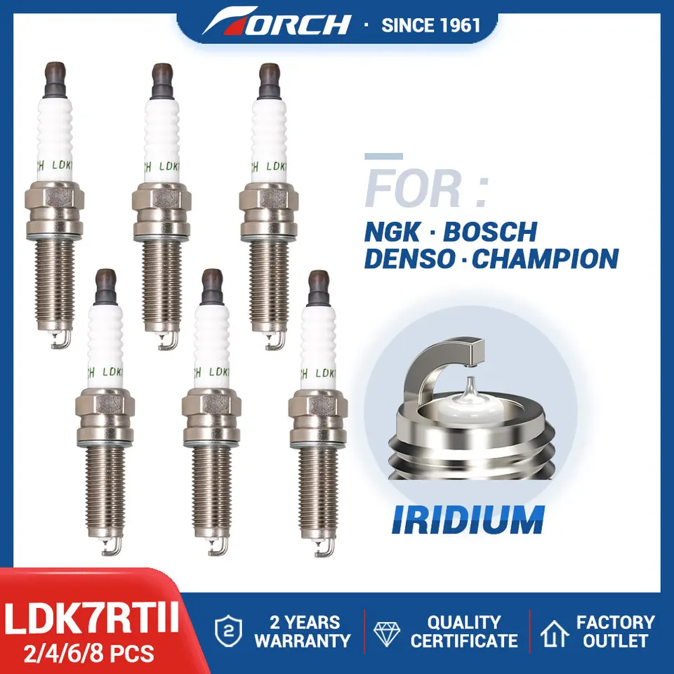 2-8PCS Torch Spark Plug LDK7RTII Double Iridium Candle for LKR7B9