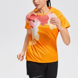 2024 Women Gym Workout Short Sleeve Fitness Yoga Shirt High Quality Printed Jogging Tops Outdoor Training Tees Sport T-Shirts