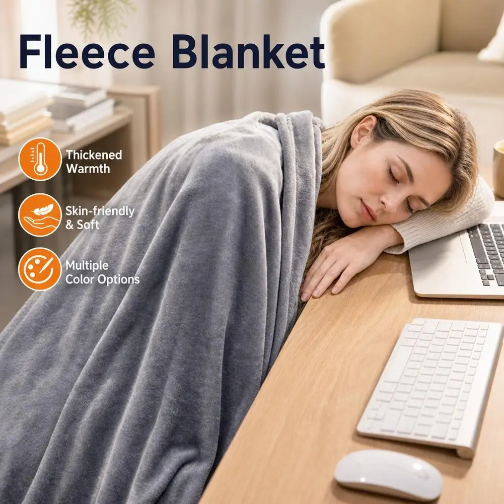 Fleece Blanket Grey Lightweight Blanket for Bed, Sofa, Couch, Movie Night, Camping, and Travel - Microplush Ultra Soft Warm
