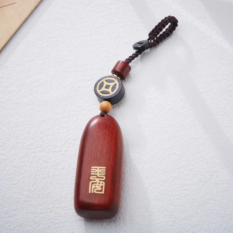 Peaceful & Auspicious Cinnabar Ebony Lucky Pendant Keychain Mobile Phone Pendant Gift For Friends In The Year Of Bi Lucky Chamrs