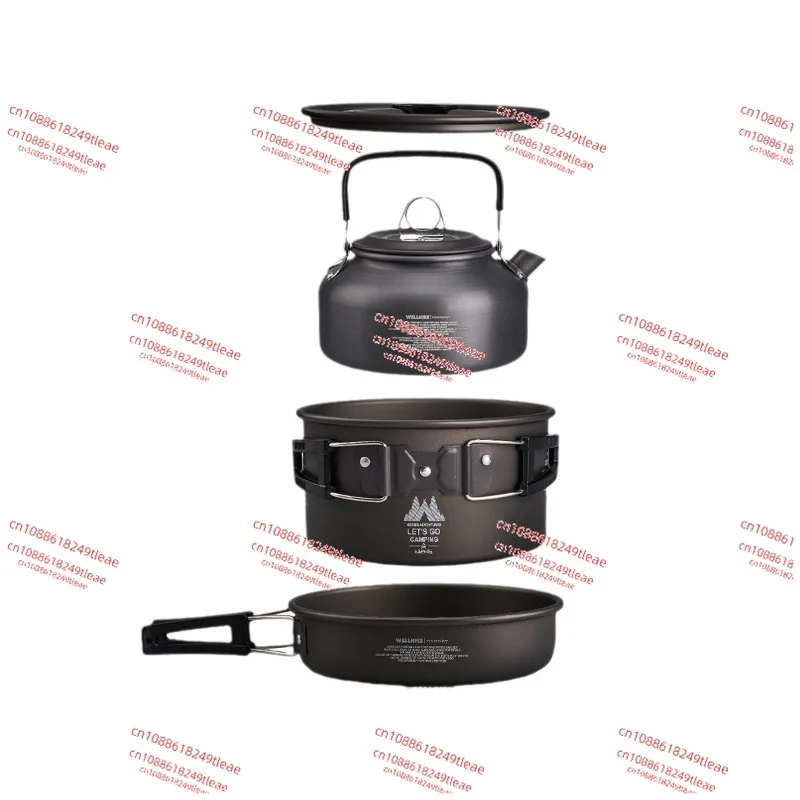 

3 pezzi/set set di pentole da campeggio con bollitore per l'acqua set di pentole per pentole kit di