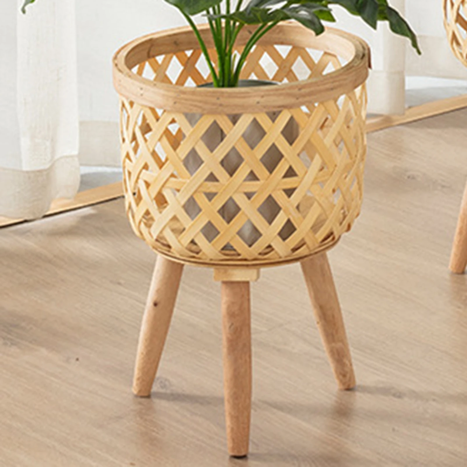 Bamboo Plant Stand Indoor Flower Stands For Living Room Modern Plant Table For Flower Pots Rustic Home Decoration For Balcony