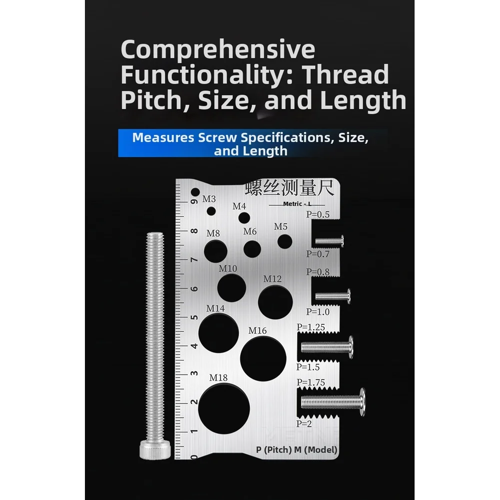 Spiral Ruler Thread Pitch Gauge Workshop Inspection Etched Markings Engraved Markings Measures Pitch And Diameter