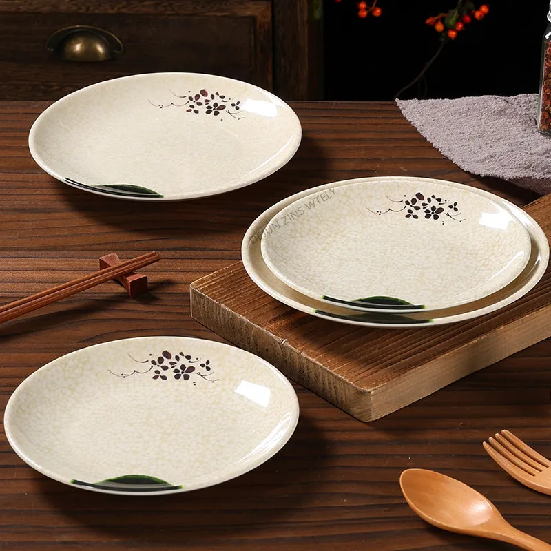 Vajilla de plástico de calidad alimentaria, platos de cena de melamina no se rompen fácilmente, platos de carne para barbacoa y restaurante, vajilla de cocina, 1 ud.