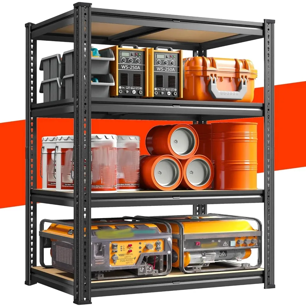 

4-Tier Heavy-Duty Garage Shelves 60.05'' H Adjustable Metal Storage Shelving Unit with 1840LBS Capacity for Customized