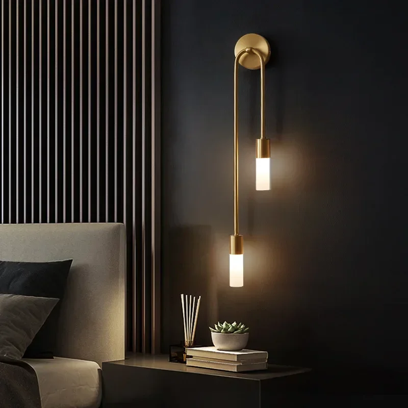 Modern Led Wall Light Gold Indoor Decor Vanity Lamparas De Pared Sconce Long Strip Nordic Living Room Kitchen Hall Bedroom Lamp