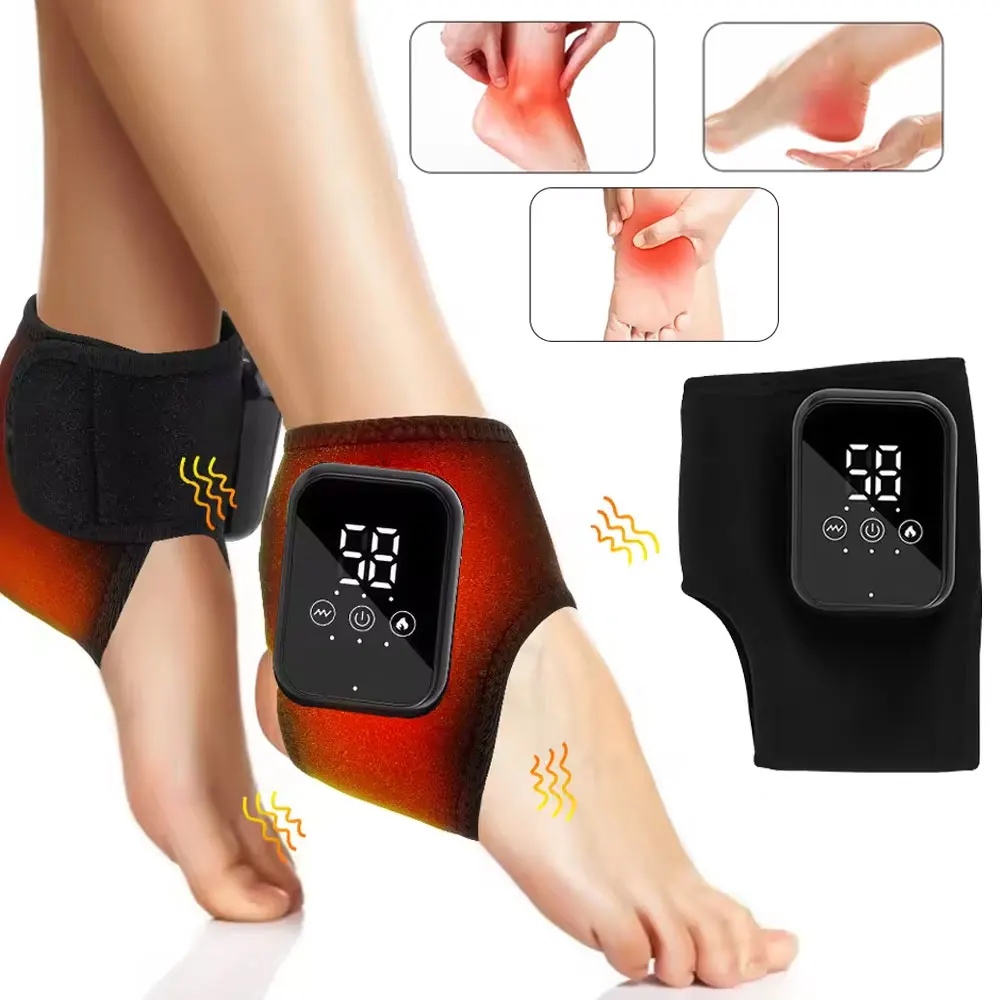 

Массажер для ног, электрический тепловой массаж лодыжки, горячий компресс, вибрация, здравоохранение, 3-уровневый нагрев, бандаж для суставов лодыжки