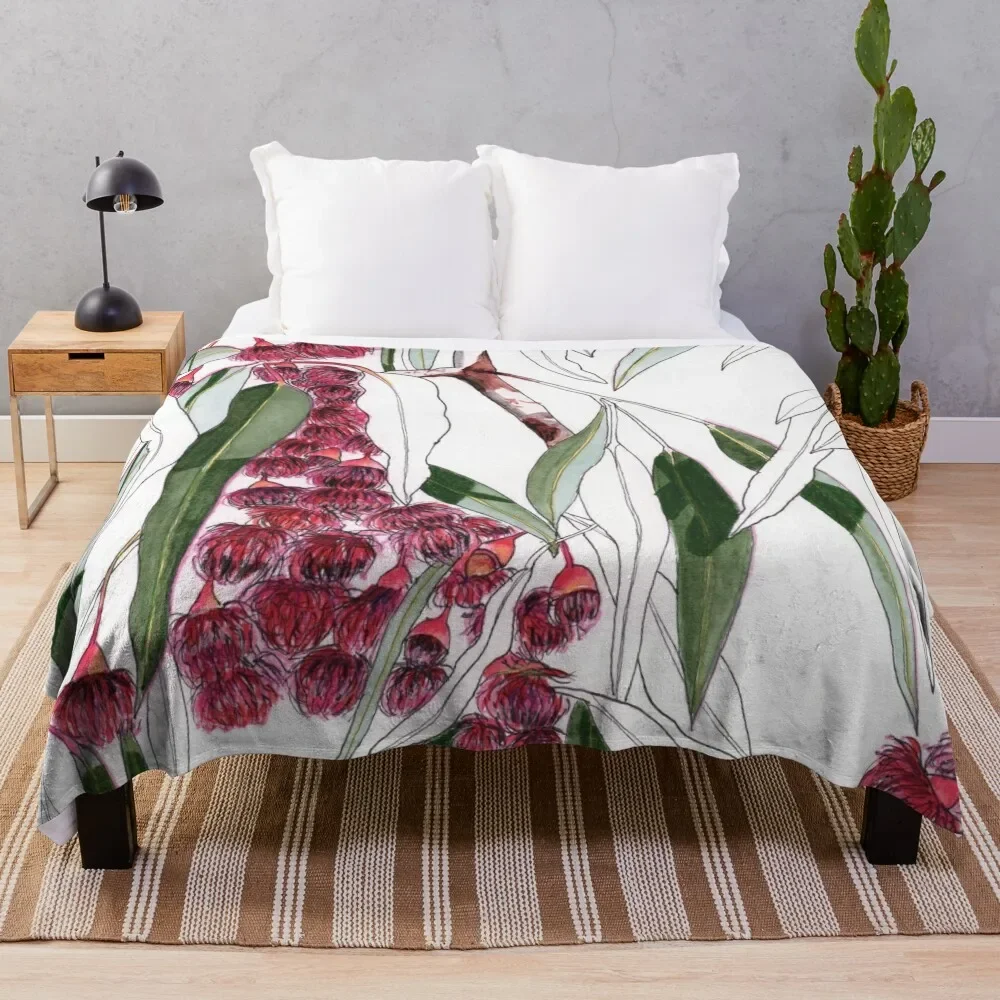 

Flowering Gum Pink Australian Eucalyptus Leaves Throw Blanket for babies Soft Plaid on the sofa Tourist Blankets