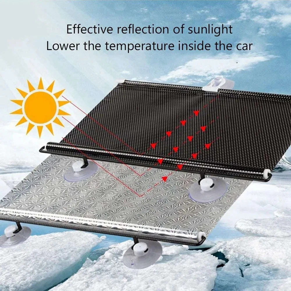 YLS-2X Sunshade Roller Blackout Suction Cup Blinds Curtains For Living Kitchen Office Car Window Free-Perforated Curtain A